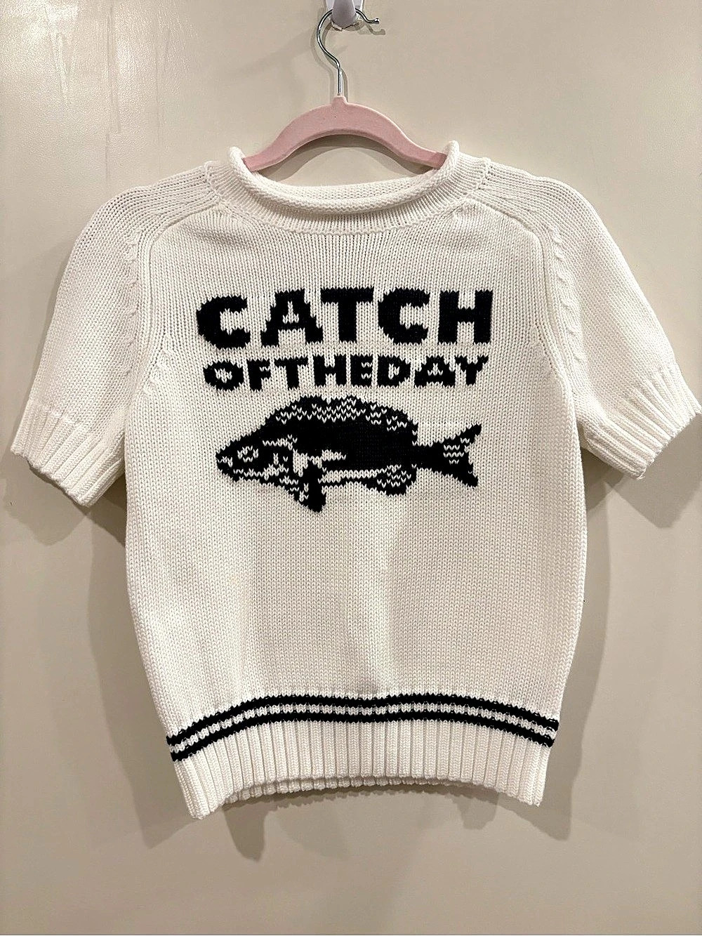 Free Assembly Catch of the Day Roll Neck Knit Sweater Knit Fish Sweater Girls